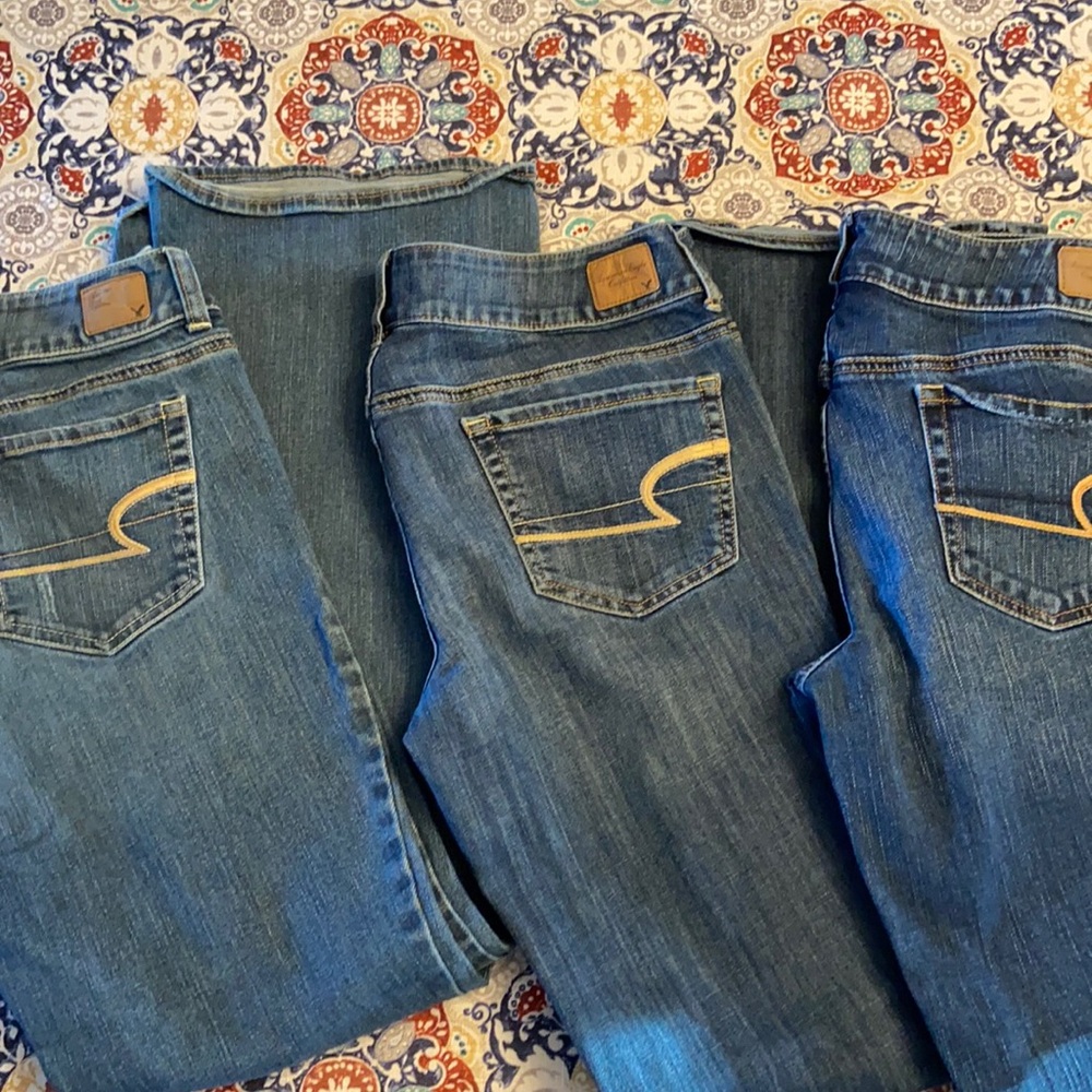 3 Pair of American Eagle Jeans Lot, Artist, 12 Long